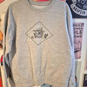 Western Cowgirl Grey Crew Neck Sweater